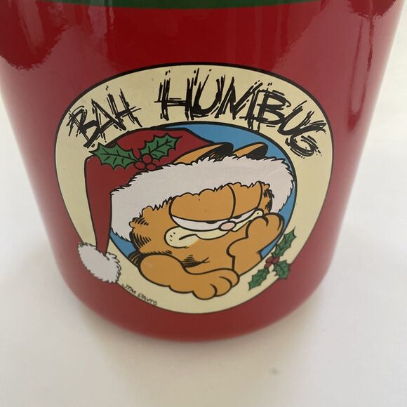 Vintage 1978 Christmas Garfield Jim Davis Bah Humbug Ice Bucket Container CLEAN - Picture 10 of 13